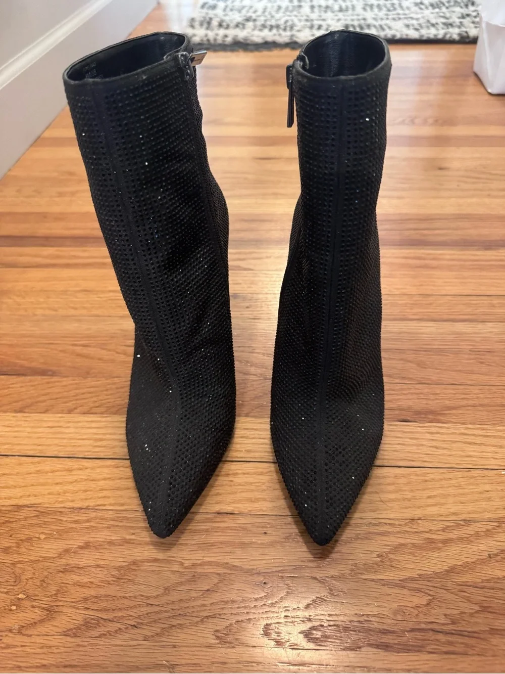 Jessica Simpson Women's Black Sparkle Pointed Toe Ankle Boots